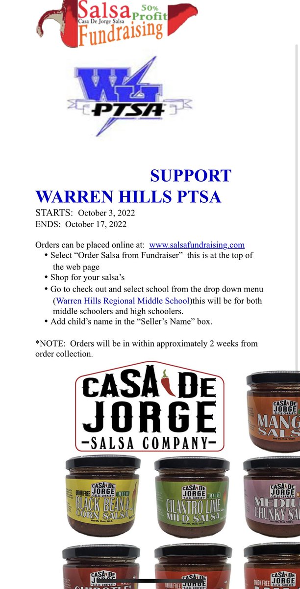 Please support the PTSA. We receive 50% of proceeds. Easy online ordering, delivery straight to your home, and it is delicious!!!