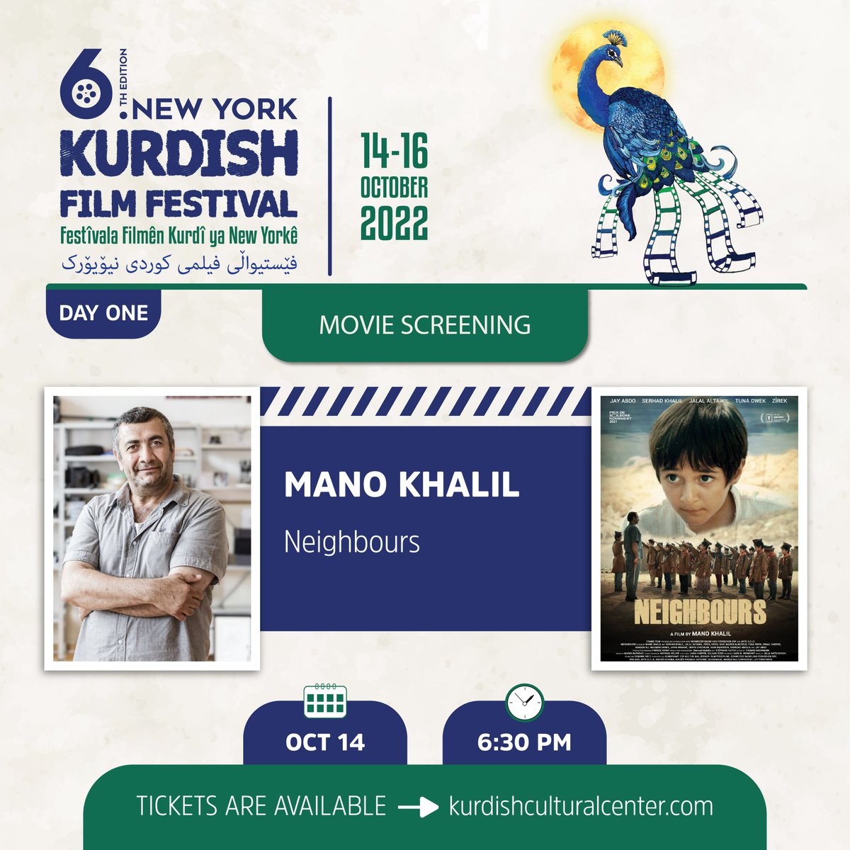 FilmKurdish's tweet photo. #NYKFF-6th Day One program is ready!
#NYKFF-6th starts with free program for kids and each kid will get a #KurdishFlag #AlayaRengîn
The actor appearing in the opening night film #Neighbours directed by #Kurdishfilmmaker #ManoKhalil, @JayAbdoActor will be with Q&A. https://t.co/Fg2Dgoezfe