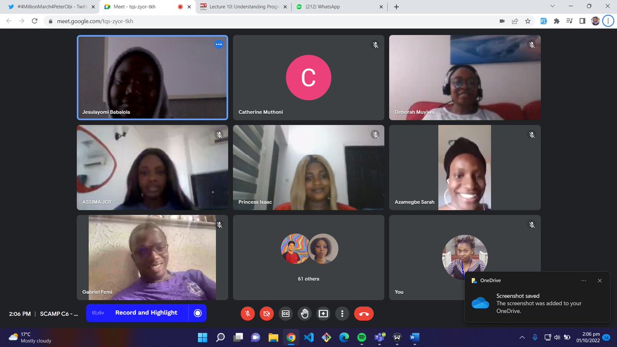 mchelleOkonicha's tweet photo. Mentoring girls at @SheCodeAfrica over the past three months has been one of my major highlights.Excited about the future of my mentees, it is so bright. Thank you @SheCodeAfrica for this avenue to groom girls.I am glad to see girls becoming because I showed up. #scamentor https://t.co/7iVt3owkCq