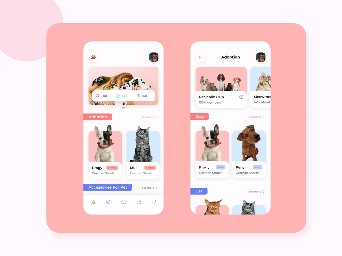 pixem_ui's tweet image. Pet Adoption UI App👋
Free Download 👉 uistore.org

#pet #petmobileapp  #freeuikit #freedesign #uikit #uidesign #uistore #ui #ux #design #webapp #webdesign #webappdesign #website #mobileapp #mobileappdesign