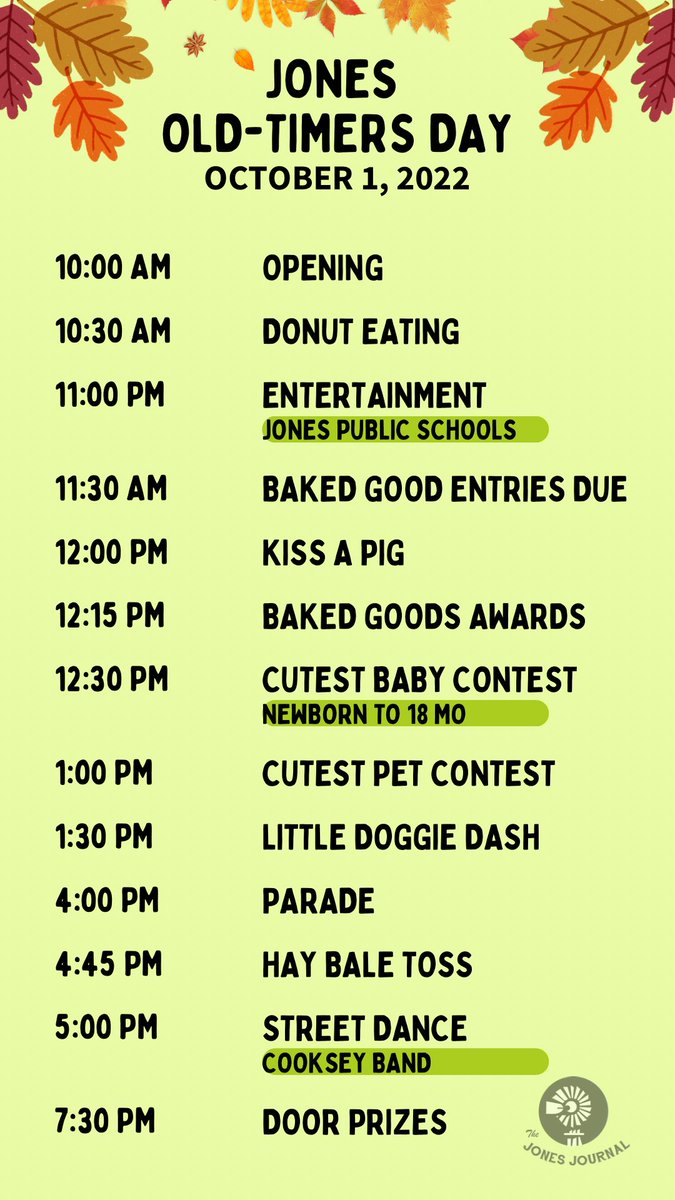 jones_journal's tweet photo. Here is the Jones Old-Timers Day schedule at a glance… https://t.co/EsXIodqXKf