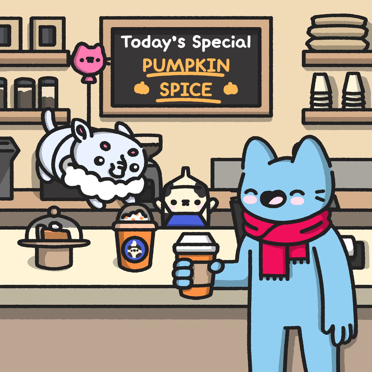 coolcats's tweet image. Nothing says fall like pumpkin spice 🍁 Happy Caturday!