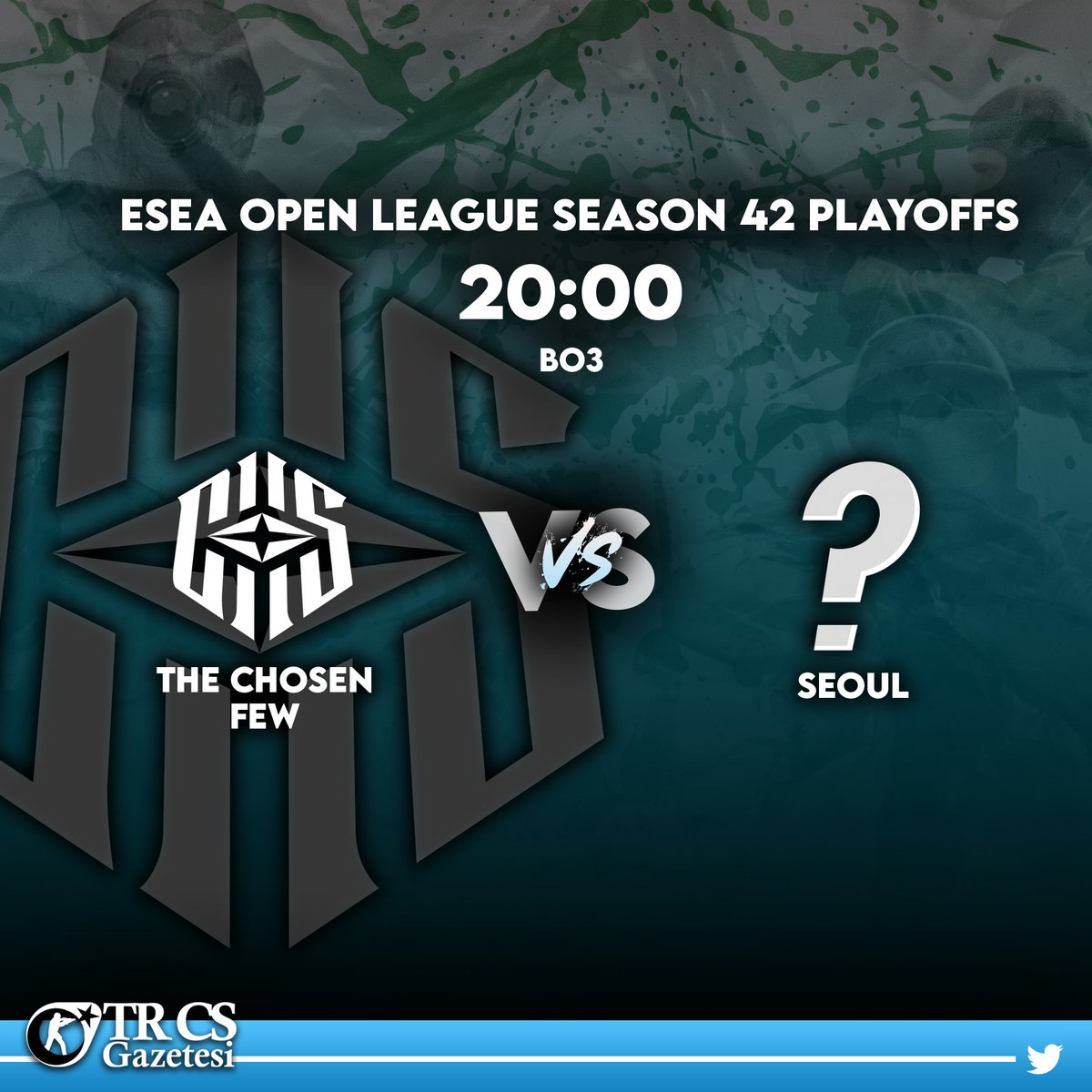 🔷Temsilcimiz 🇹🇷The Chosen Few Esports, ESEA Main League yükselme maçında Ligi 3. sırada tamamlayan seoul takımı ile karşılaşacak!

🏟 ESEA Season 42: Open Play-offs
🕙 20.00 TSİ 🗺 Bo3
📺 Yayın bilgisi bulunmamaktadır.