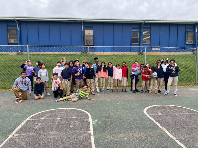HeyMsHobbs's tweet photo. When your September #Dojo winner party coincides with Graphic Tee Friday, you can’t help but have a great day!  These chilly temps couldn’t keep the fun away @LakelandSchool. https://t.co/Ag8XkNuVwZ