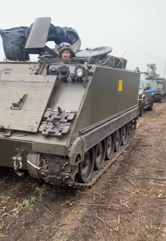 #Ukraine: The first sighting of M113A1/A2 armored personnel carriers donated to Ukraine by Portugal 🇵🇹 - this particular APC is currently deployed in #Kherson Oblast. 
In total Portugal donated 14 M113s, which is 10% of the countries' fleet.