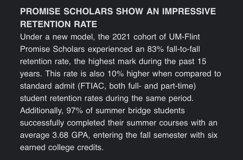 Tiese Roxbury (@drroxbury) on Twitter photo I feel like a proud parent! Grateful to lead <a href="/UMFlintEOI/">EOI</a> which houses Promise Scholar. When I took this job at <a href="/UMFlint/">University of Michigan-Flint</a> in 2020, I got feedback from students & went all in to redesign the program & curriculum. Hired a new program manager & wallah! RESULTS! Hard work pays off! I feel like a proud parent! Grateful to lead <a href="/UMFlintEOI/">EOI</a> which houses Promise Scholar. When I took this job at <a href="/UMFlint/">University of Michigan-Flint</a> in 2020, I got feedback from students & went all in to redesign the program & curriculum. Hired a new program manager & wallah! RESULTS! Hard work pays off!