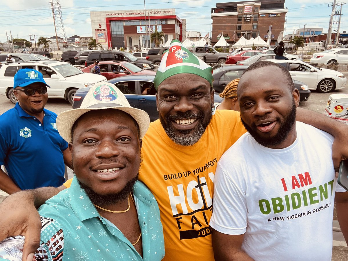 I came all the way from Dubai for my leader <a href="/PeterObi/">Peter Obi</a> and still linked up with my bosses <a href="/iamchrisani/">Chris Ani</a> and <a href="/ronaldnzimora/">Ikenna Nzimora</a>. Na so I go still come vote ❤️

#lagos4millionmarch #LagosObiDattiRally