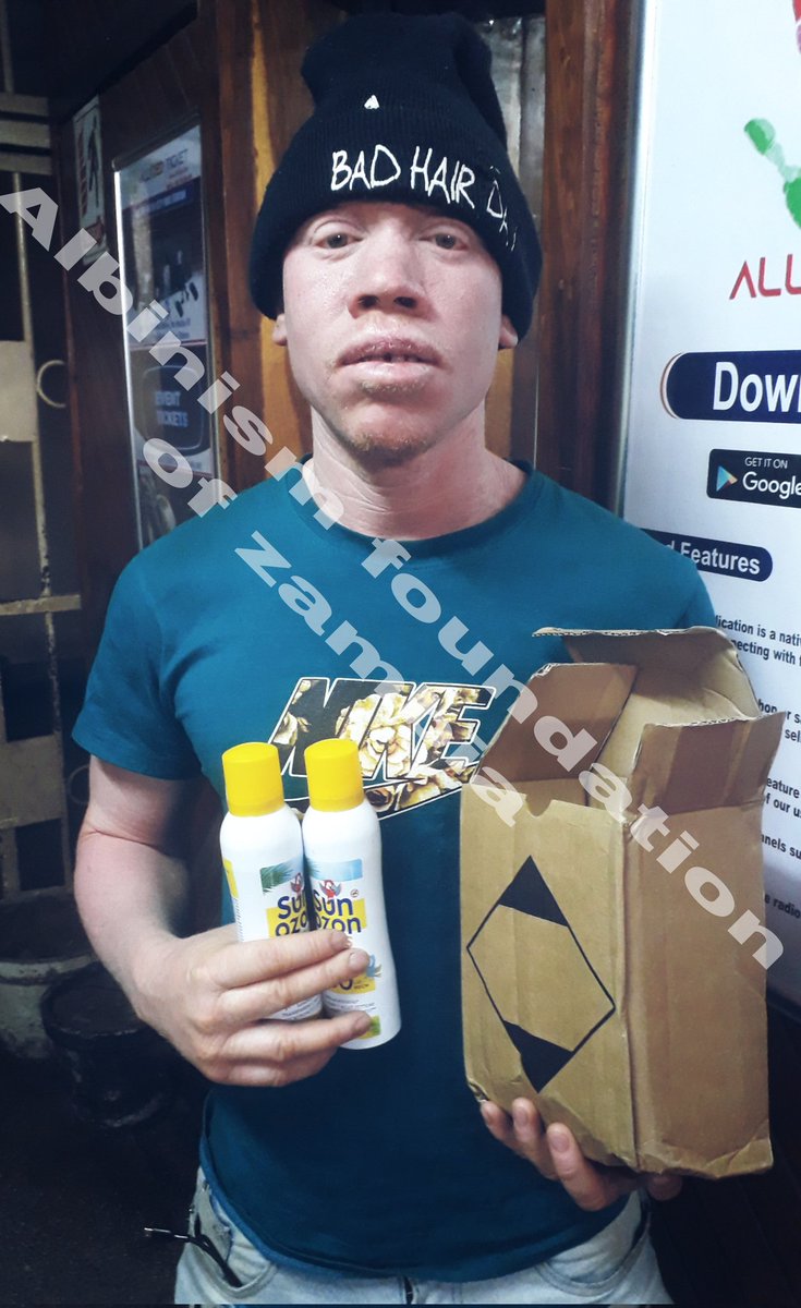 ZambiaAlbinism's tweet photo. We have started giving sunscreen to our members. If you have a child with albinism or a friend, let them know that we have sunscreen. Our offices are in are located in town Cairo road loti house 8th floor. https://t.co/Dp3wm23Smk