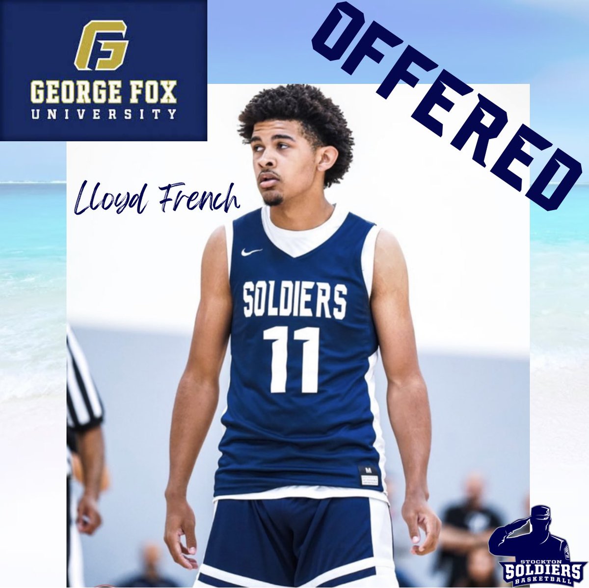 Stockton Soldiers Basketball (@stknsoldiers) on Twitter photo Congratulations to one of our own <a href="/LloydFrench10/">Lloyd French</a> in receiving his second offer from George Fox University! Congratulations to one of our own <a href="/LloydFrench10/">Lloyd French</a> in receiving his second offer from George Fox University!