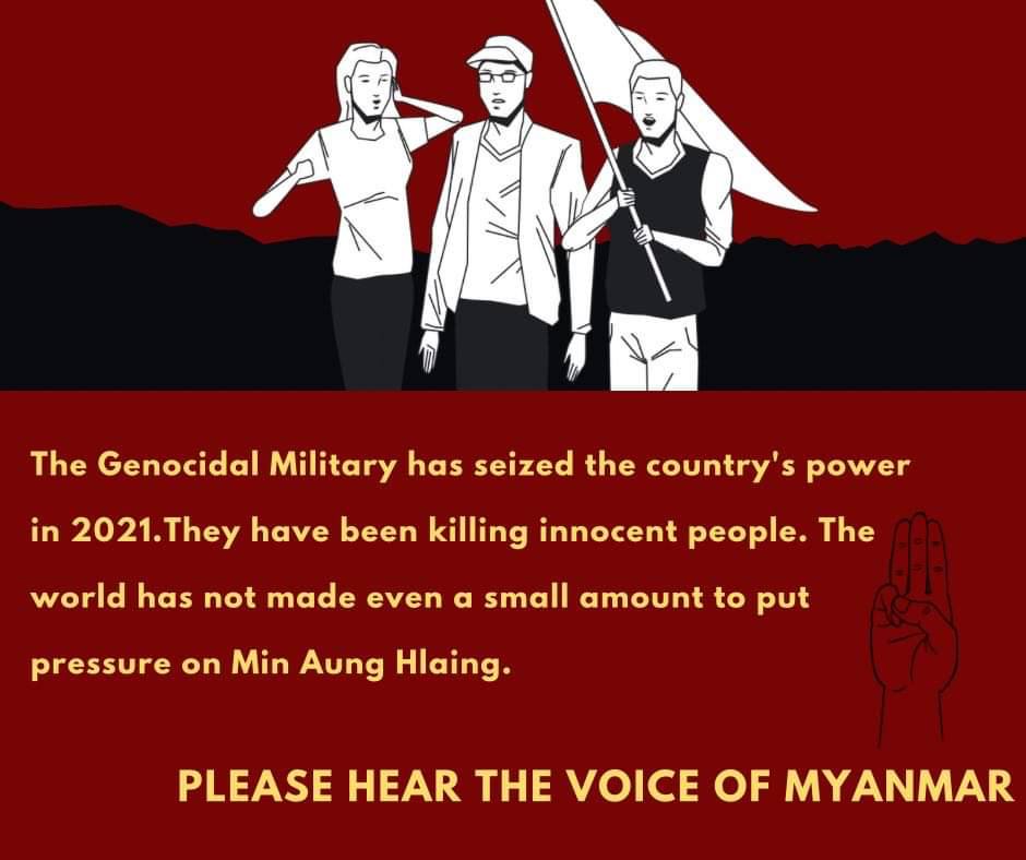 The Genocidal Military has seized the country's power in 2021.They have been killing innocent people. The world has not made even a small amount to put pressure on Min Aung Hlaing.Please hear the voice of Myanmar . #Inktober #Revotober #WhatsHappeningInMyanmar