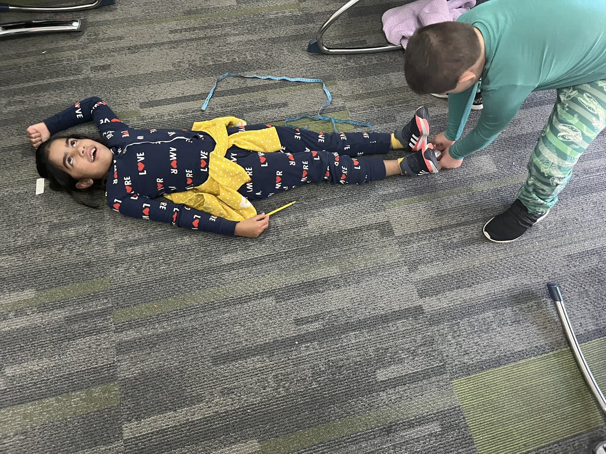 SLCSMrsAllen's tweet photo. These Mathematician Pioneers estimated and measured each other using a centimeter tape!  @SLCSpearson https://t.co/ch2WccZ5TT