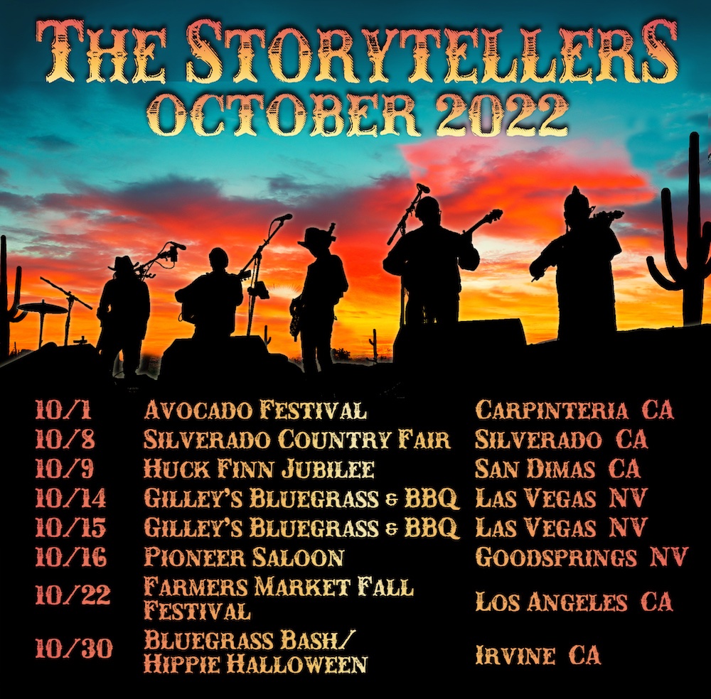 Storytellers_LA's tweet photo. The October 2022 Jamgrass Fun Run has Begun! There will be no rest for the weary! Hope to see you at the shows! #bluegrass #jamgrass #newgrass #deadgrass https://t.co/sKylh9RY7I https://t.co/0W5RPk1IRA