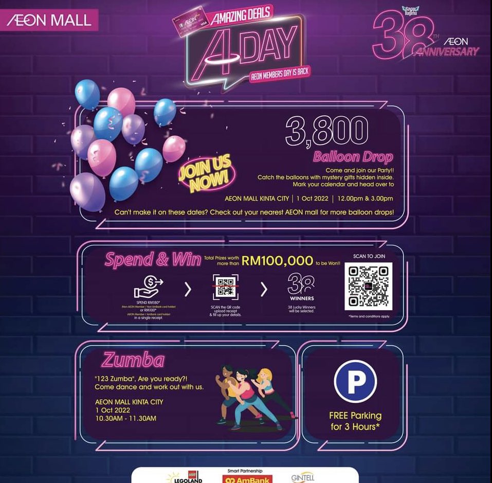 AEON A-Day today at AEON Mall Kinta City. Next:

    📍AEON MALL Bukit Tinggi, Klang (6/10)
    📍AEON MALL Cheras Selatan (7/10)
    📍AEON MALL Bandaraya Melaka (7/10)
    📍AEON MALL Tebrau City, Johor (28/10)
    📍AEON MALL Shah Alam (29/10)

#marshalizadotcom
#AEONADay