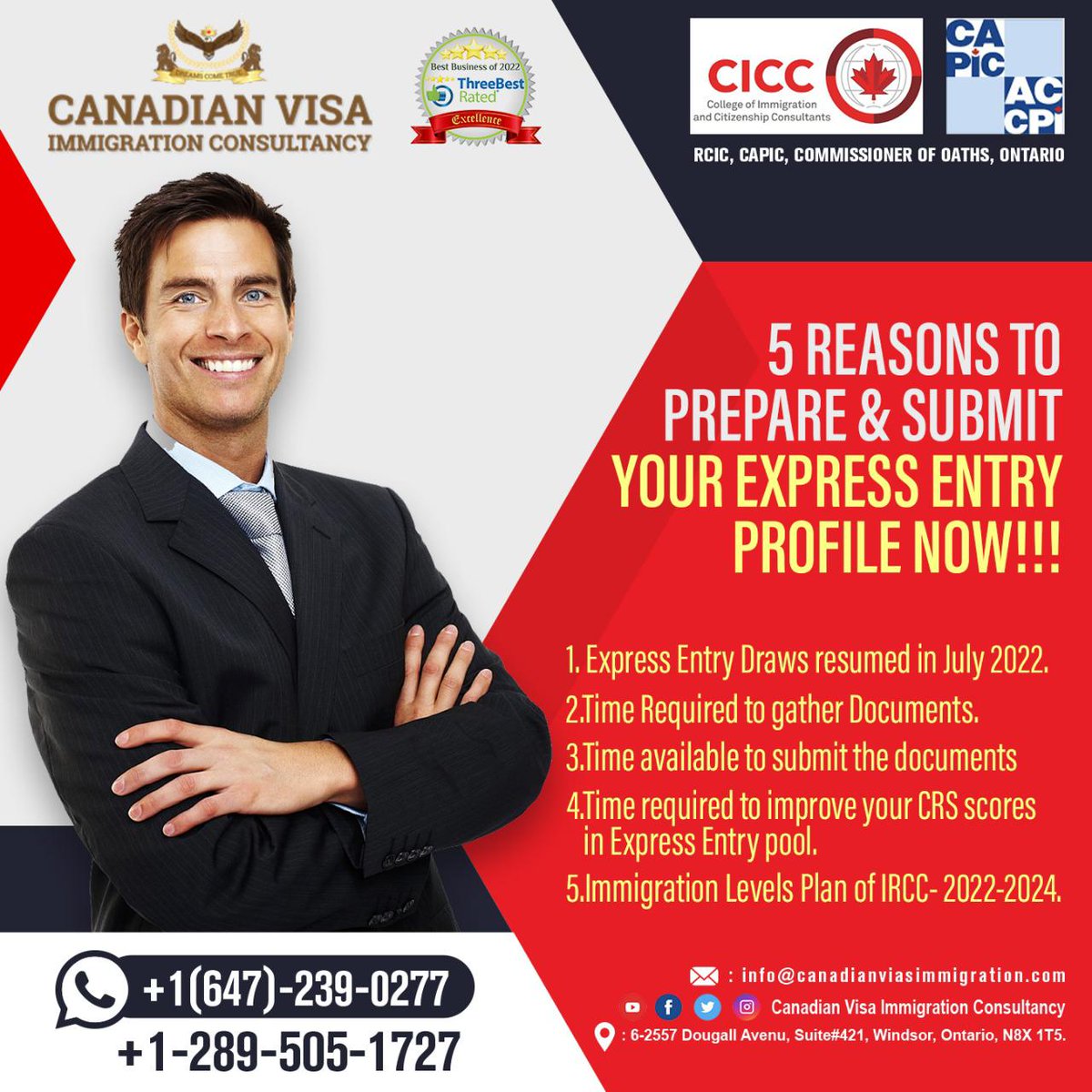 CanadianVisaIm1's tweet photo. TOP 5 REASONS TO PREPARE &amp; SUBMIT YOUR EXPRESS ENTRY PROFILE NOW!!! LEARN MORE- 
https://t.co/c3jNJd5OyV
https://t.co/Cj9TkRzlUb https://t.co/by1JBlnyVu