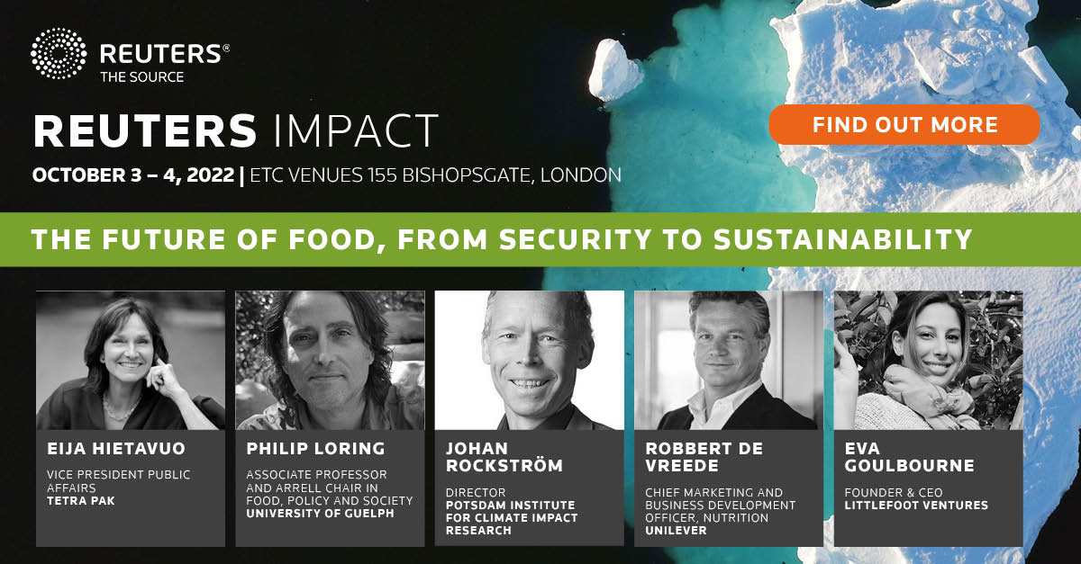 Today’s food systems are unbalanced and wasteful. How can we take action to address current and future needs? @Ehietavuo and experts from @PIK_Climate, @Unilever, and @uofg discuss at #ReutersIMPACT. Register for the free broadcast: events.reutersevents.com/reuters-impact… @reutersevents