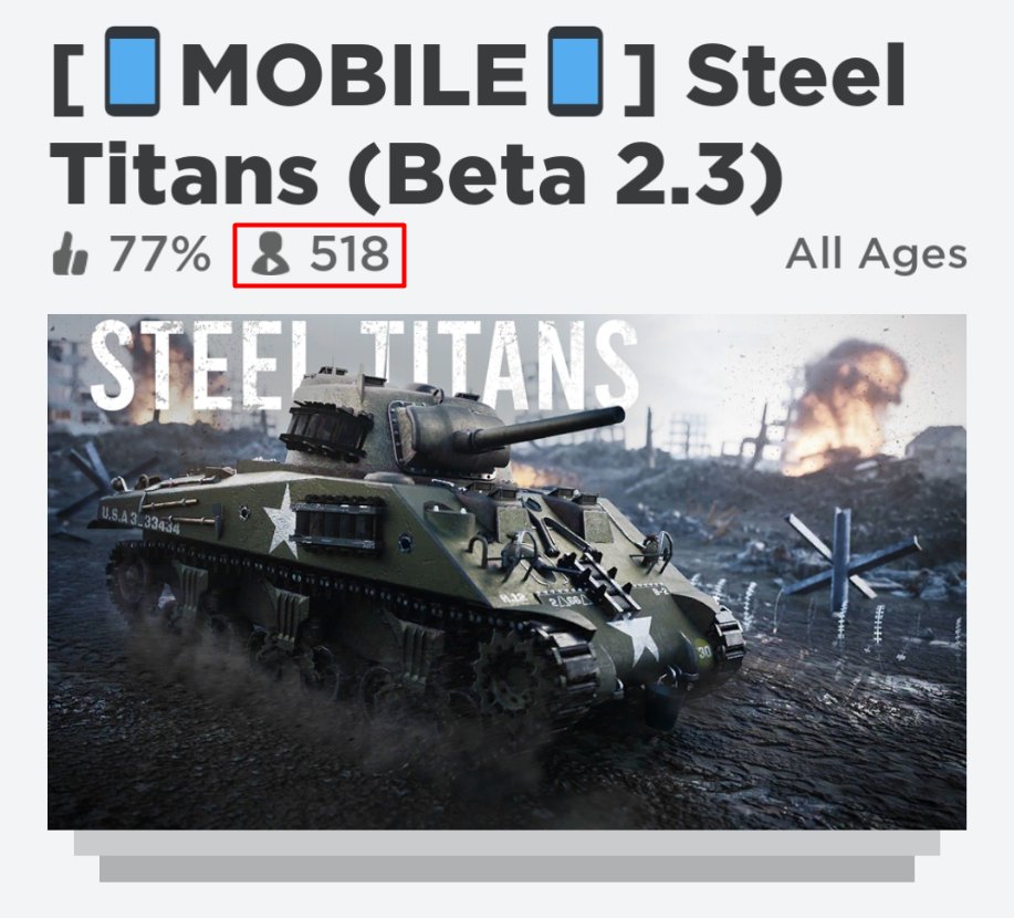 RatIsMyUsername's tweet photo. We have hit a major milestone of 500+ concurrent players. My thanks to our community and whole ST team! Let's go #SteelTitans @napo5OOO https://t.co/lGvnII2AeF