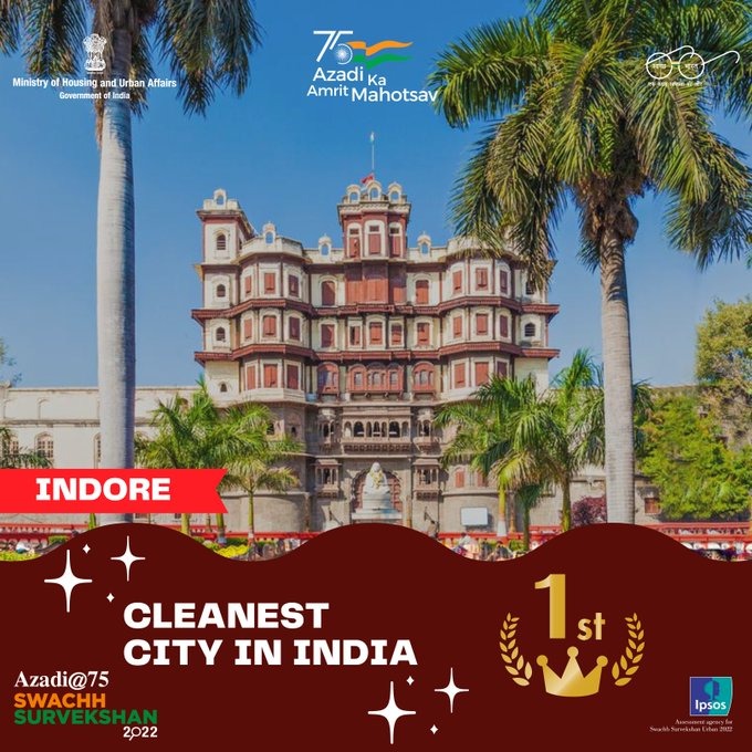 बधाई इंदौर!

#स्वच्छता_सर्वेक्षण_2022 में छठवीं बार #इंदौर को देश का सबसे स्वच्छ शहर होने का गौरव प्राप्त करने पर समस्त शहरवासियों, जनप्रतिनिधियों एवं टीम एमपी के सभी सदस्यों को हार्दिक बधाई।