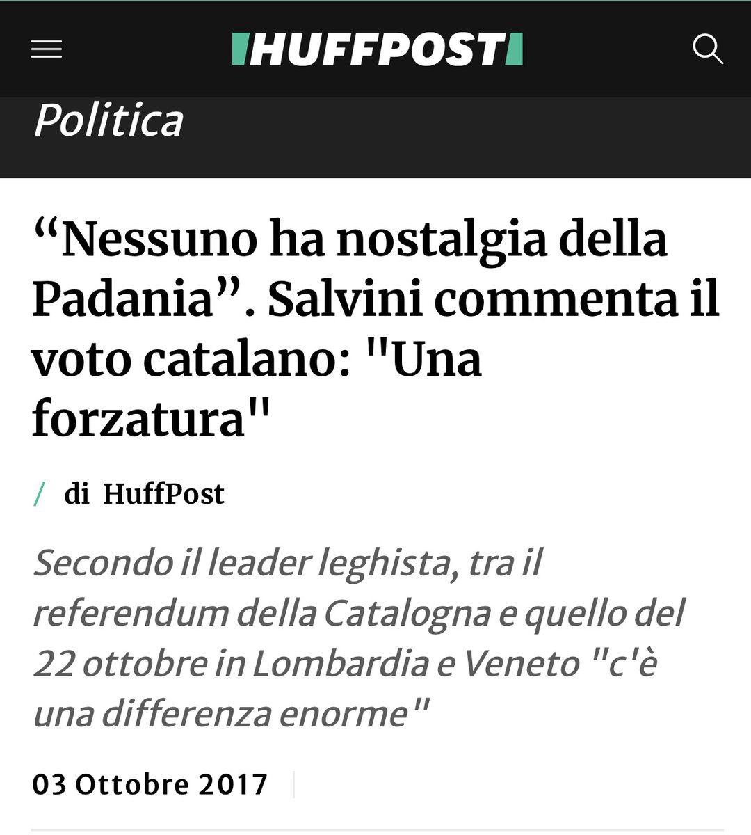 L'extrema dreta italiana i l'#1Octubre:

Meloni i Fratelli d'Italia van defensar l'España una, grande y libre i van felicitar la policia espanyola per les càrregues violentes.

Salvini va rebutjar i menysprear el referèndum perquè no es va fer seguint la legalitat espanyola.
