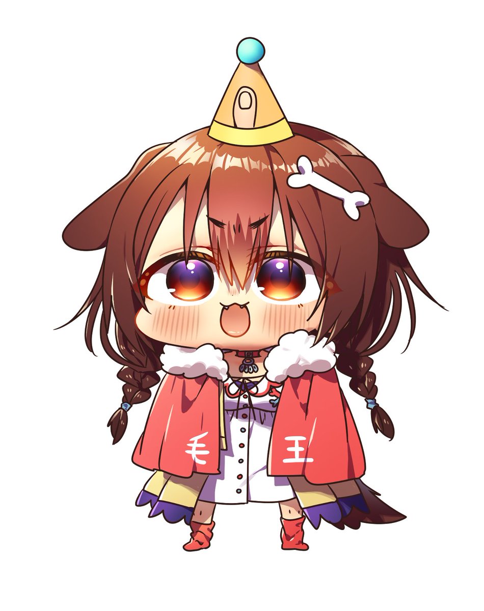 inugami korone 1girl animal ears solo chibi brown hair dog ears bone hair ornament  illustration images