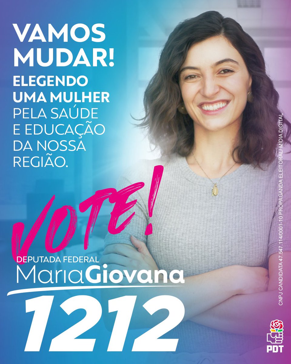 MariaGFortunato's tweet photo. Pessoal, atenção! o! Você vem com a gente fazer parte dessa história?
Amanhã é 1️⃣2️⃣1️⃣2️⃣ para Deputada Federal!

#PraRMCViverMelhor!
#1212 #VamoscomMariaGiovana #MGF2022 #DeputadaFederal #RMC
#Americana #VemComAGente https://t.co/9NRtbJzpvI