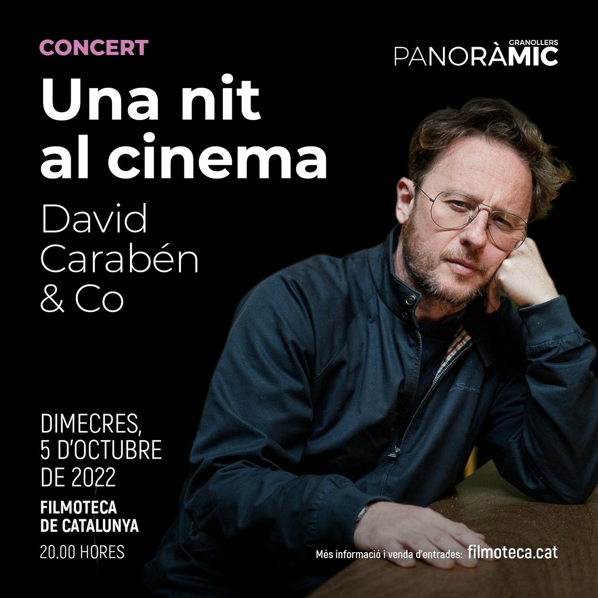 panoramic_fest's tweet photo. ⥠Concert âUna nit al cinemaâ, amb David CarabĂ©n & CO
El 5 dâoctubre a les 20 h tindrĂ lloc a la
@filmotecacat el concert de Carabén, amb un recull de cançons sobre la influÚncia del cinema en el seu treball.
#FestivalPanorĂ mic #PanorĂ micGranollers #P2022 #ElQuartPaisatge https://t.co/jvhPcG5bnw