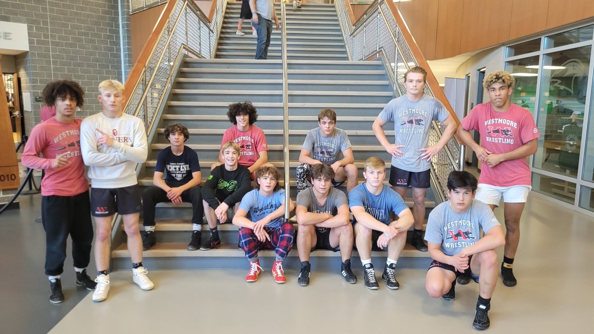 CoachWEvans's tweet photo. Good luck to our @wrestlejags competing today @GroWrestling #fallbrawl. Proud of these guys and our coaches @DustinFinn74 and @bnmcgowan_  @WestmooreHS @whsjagathletics @MoorePublicSch https://t.co/M55L3bdRs0