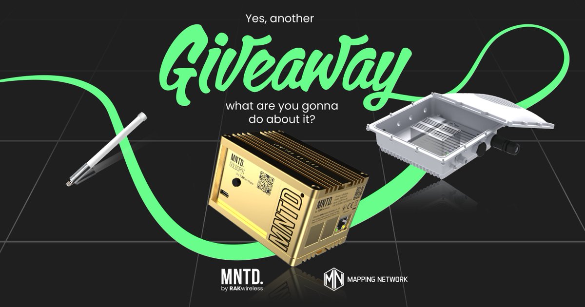 mappingnetworks's tweet photo. We've Partnered Up With @getmntd_ To Give You All Yet Another Giveaway!
Enter for a chance to win the following: 
MNTD Goldspot Giveaway
RAKwirelesss RAK outdoor enclosure (white)
RAK 3dBi Antenna

Enter Here👉https://t.co/eabm4rKUmN

#ThePeoplesNetwork #HNT #Helium https://t.co/xnrLkmk97i