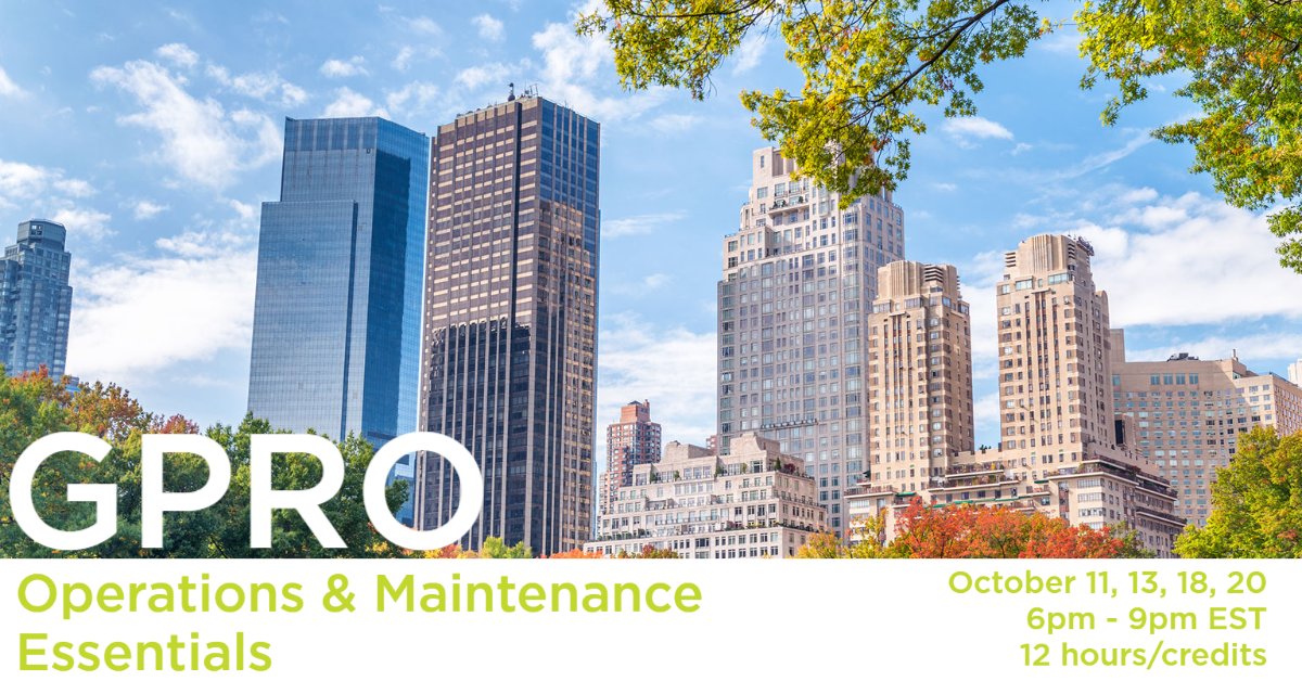 GPRO_UGC's tweet photo. Evening courses in Operations &amp; Maintenance Essentials are available this October! This twelve-credit online course geared towards building professionals provides strategies to improve a building’s energy efficiency and overall comfort levels. Enroll now: https://t.co/vwvGbZ4Tq0 https://t.co/MUYqnc84BT