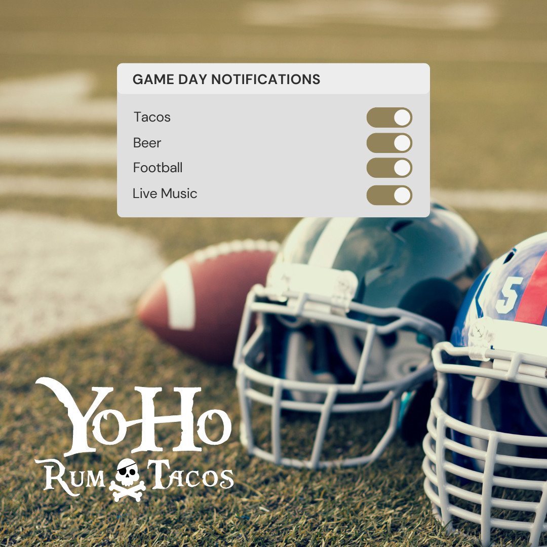 YoHoRumTacos's tweet photo. It's #GAMEDAY 📺🏈🍻🌮🎶 at YoHo!
.
Join us for:
#GameDay Food &amp; Drink Specials All Day Long! 🏈🌮
All the games will be on! 📺
#LiveMusic with Mo' Down 1-4 pm, &amp; #brokendone from 5-8
.
#yohorumandtacos #wharf #orangebeachalabama #saturday #football #livemusic #watchwithus https://t.co/gPRbOt56oJ