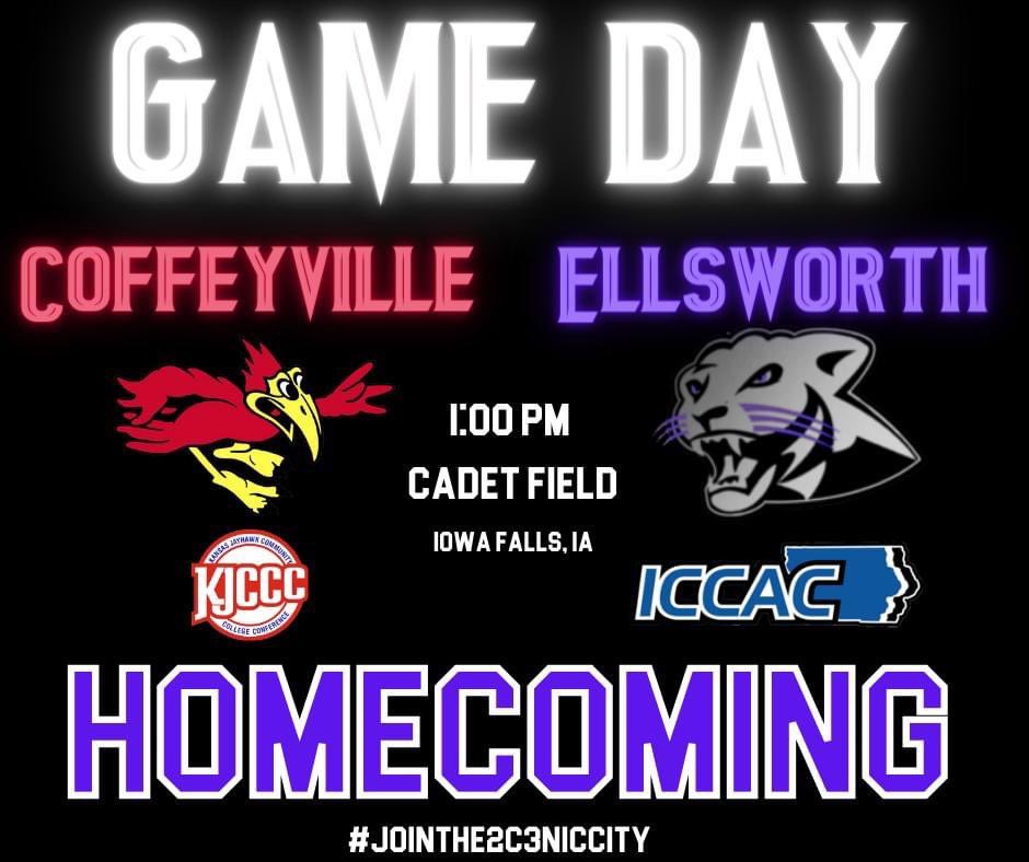 Happy Homecoming! Ellsworth hosts Coffeyville. Kickoff 1 PM!

Stream here: youtube.com/c/EllsworthCom…