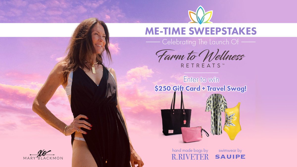 farmstarliving's tweet photo. Enter the #MeTimeSweepstakes with the NEW @farmtowellness! Enter this daily from October 1-31, 2022 for your chance to WIN travel swag from @SauipeSwim + @Rriveterbags and a $250 Gift Card from #FarmtoWellnessRetreats! Enter here: https://t.co/dohEYMhcSy #LiveGrounded https://t.co/QL8UBYPFQ1