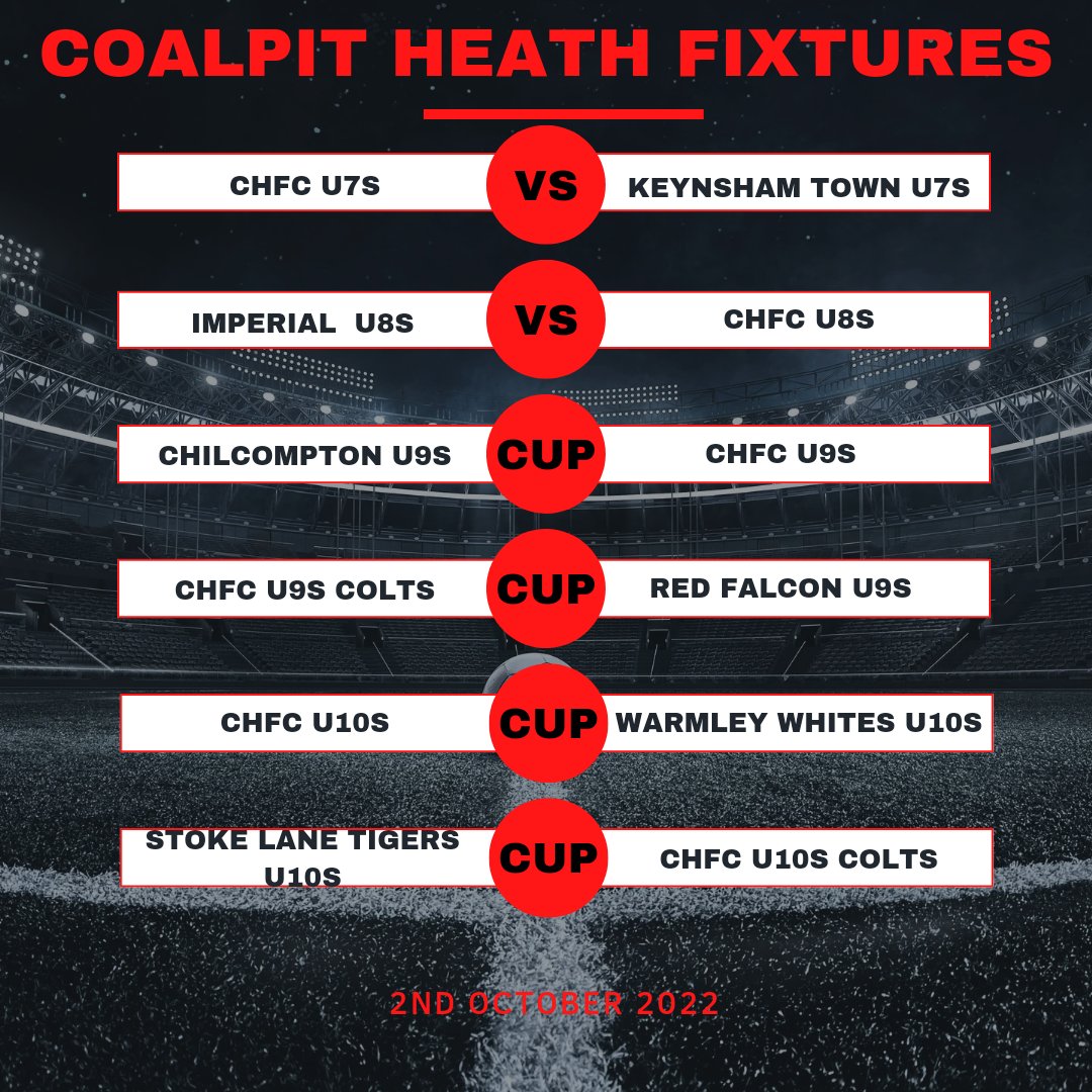 CoalpitFC's tweet photo. The fixtures are coming thick and fast, with more cup games this weekend.

Good luck all teams!! 🟠⚫️⚽️ https://t.co/ZR7UmDfH9x