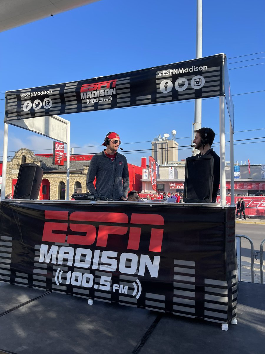 AlexandrNortman's tweet photo. College Gameday! LFG baby!!!! Name a better duo… @BradNortmanisms @alex_strouf @ESPNMadison @ESPNMilwaukee #badgers #football #espn #collegegameday https://t.co/oeGT6ybcqy