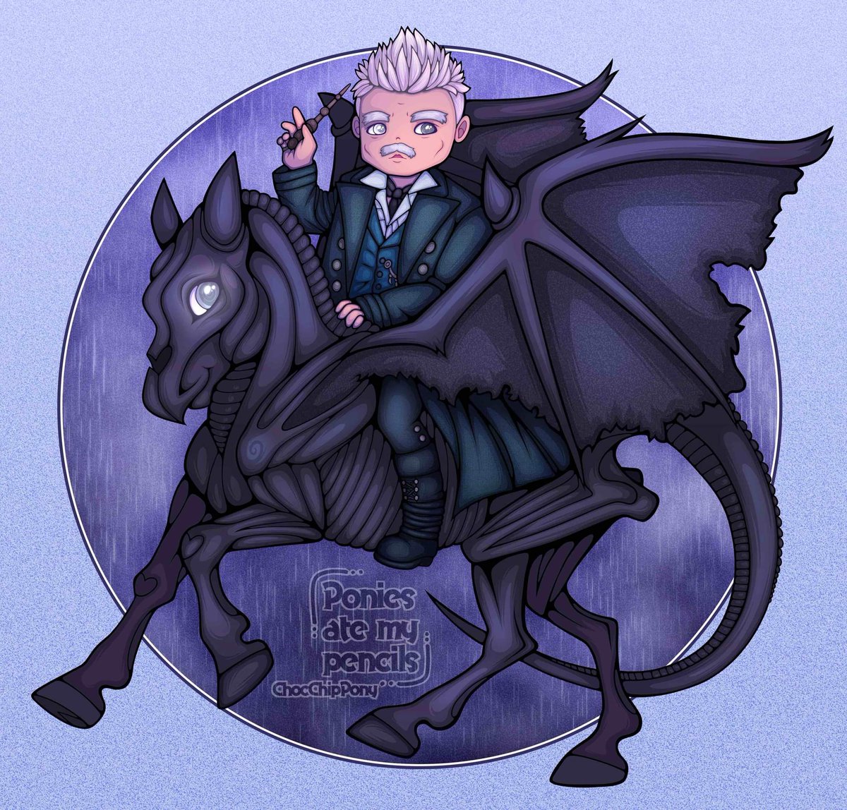 Starting off spooky month with Grindelwald riding a thestral. 

#JohnnyDepp #JohnnyDeppIsMyGrindelwald #JohnnyDeppDeservesAnApology #JohnnyDeppIsARockStar #JohnnyDeppIsALegend #Fanart #spookymonth #fanart #ArtistOnTwitter