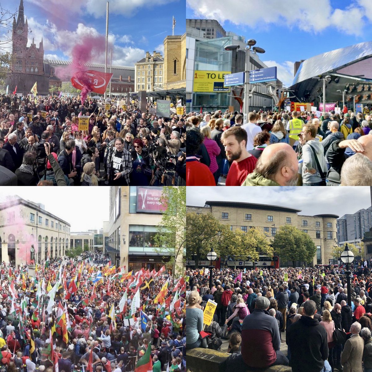 Today in Tory Britain - 

Protest march against the  government in over 50 cities. 

Strikes on London Tube, bus, National Rail, Royal Mail

Demos in Wales & Scotland demanding independence  #EnoughIsEnough #ToryCostOfGreedCrisis #GeneralElectionNow #strike #BrokenBritain