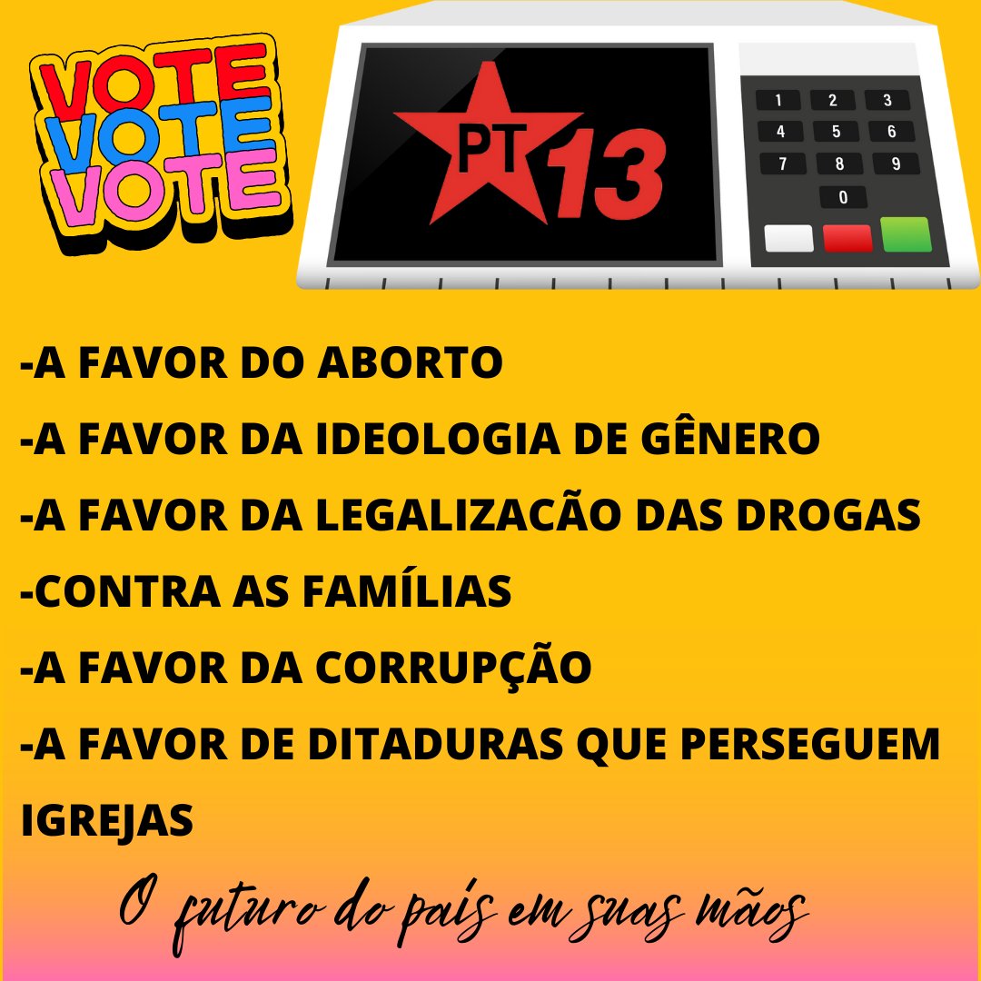 bpalexiannie_of's tweet photo. 🛑Esqueça tudo de #bom e #correto que #você aprendeu em #toda sua #vida, negue os #valores #cristãos, 
A #pessoa faz isso com um #simples #gesto:
👉#Apertar #13 e #confirmar... https://t.co/sGy3OnYK8V