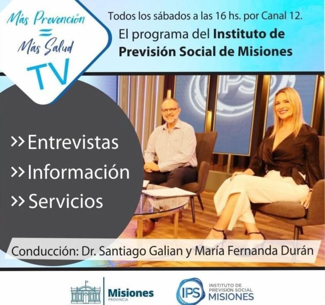 tv12misiones's tweet photo. Continuamos la programación de este sábado en  tv12misiones
 con #MasPrevencion = #MasSalud, el programa del @MisionesIps, con la conducción de @maryferlocutora y #SantiagoGalian https://t.co/5DP2PKdMv9