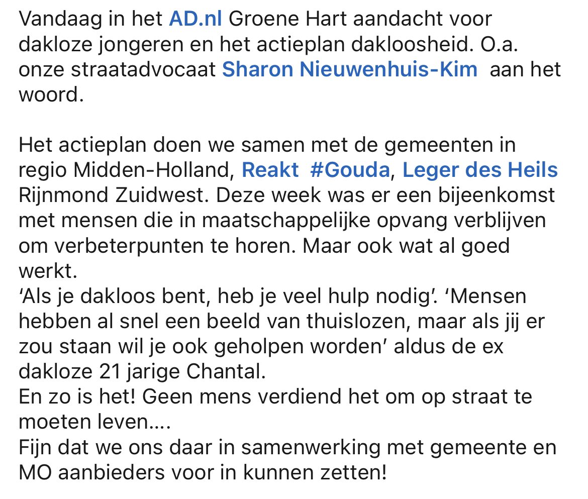 kernkracht_'s tweet photo. Vandaag in het @AD_GroeneHart aandacht voor #actieplan #dakloosheid waar we samen met gemeenten Midden-Holland, #Reakt Gouda, @ldhrijnmond aan werken om dakloosheid te voorkomen. O.a. Onze straatadvocaat @skimenzo en 2 ex-dakloze #jongeren aan het woord. #Dakloos #thuisloos https://t.co/yZgwtycjqV