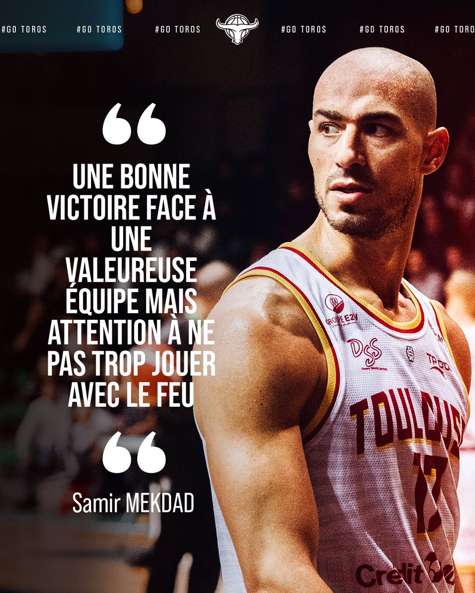 ToulouseBasket's tweet photo. Le mot de @samsamio7 suite à la victoire des Toros hier soir.

Les Toros font un 2️⃣/2️⃣ en championnat mais doivent rester focus pour les prochains rendez-vous.

#GOTOROS https://t.co/lbfbfYhFTv