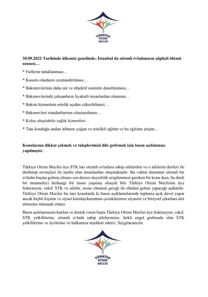 Türkiye Otizm Meclisi (@trotizmmeclisi) on Twitter photo #MehmetEresİcinAdalet 
#Öldürdüler 
#bakimevleridenetlensin 
#Otopsiraporunerede #MehmetEresİcinAdalet 
#Öldürdüler 
#bakimevleridenetlensin 
#Otopsiraporunerede