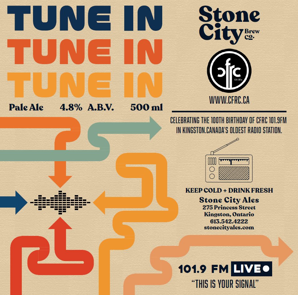 The Tune In Commemorative Beer Launch and free DJ Dance party is happening TONIGHT!  Check out this capture of the new beer label, wow! Come on down to <a href="/StoneCityAles/">Stone City Brew Co</a>  this eve, the fun starts at 7 PM!  See you there! #ygk
