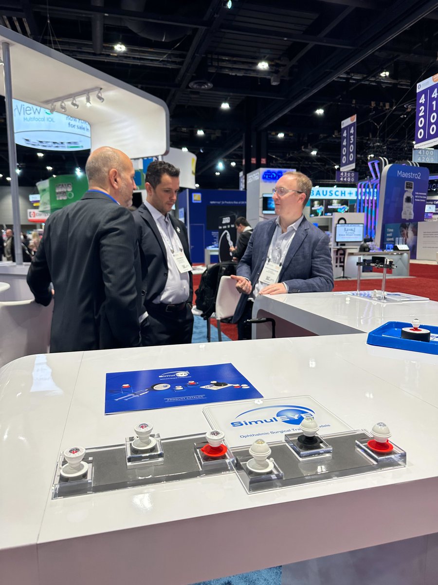 simuleye's tweet image. What a great start to our Saturday at @aao_ophth along with @MST_eye at the exhibitor's hallway. Visit us at booth #3837 to learn about our models and experience the quality in real life. 

#SimulEYE #SurgicalSimulation #AAOYO #AAO #aao2022