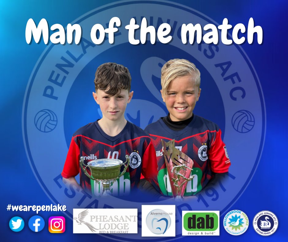 Great game of football, a fantastic performance. Goals from Jimmy x5, Noah B and Noah O. Well done to the two man of the match players, Jimmy sponsored by Pheasant Lodge and Jacob sponsored by Alverna Dental Practice #dabdesignandbuild #willowbrookhospice #wearepenlake