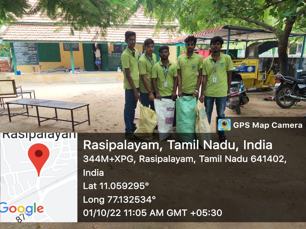 nsskpriet's tweet photo. Team NSS-UBA of KPR Institute of Engineering and Technology, conducted a cleanIndia 2.0 campaign at Rasipalayam village on 01.10.2022. 36 kilograms of plastic and paper solid waste were collected by 8 male volunteers and handed over to the panchayat office at Rasipalayam village. https://t.co/faJhm6in8Y