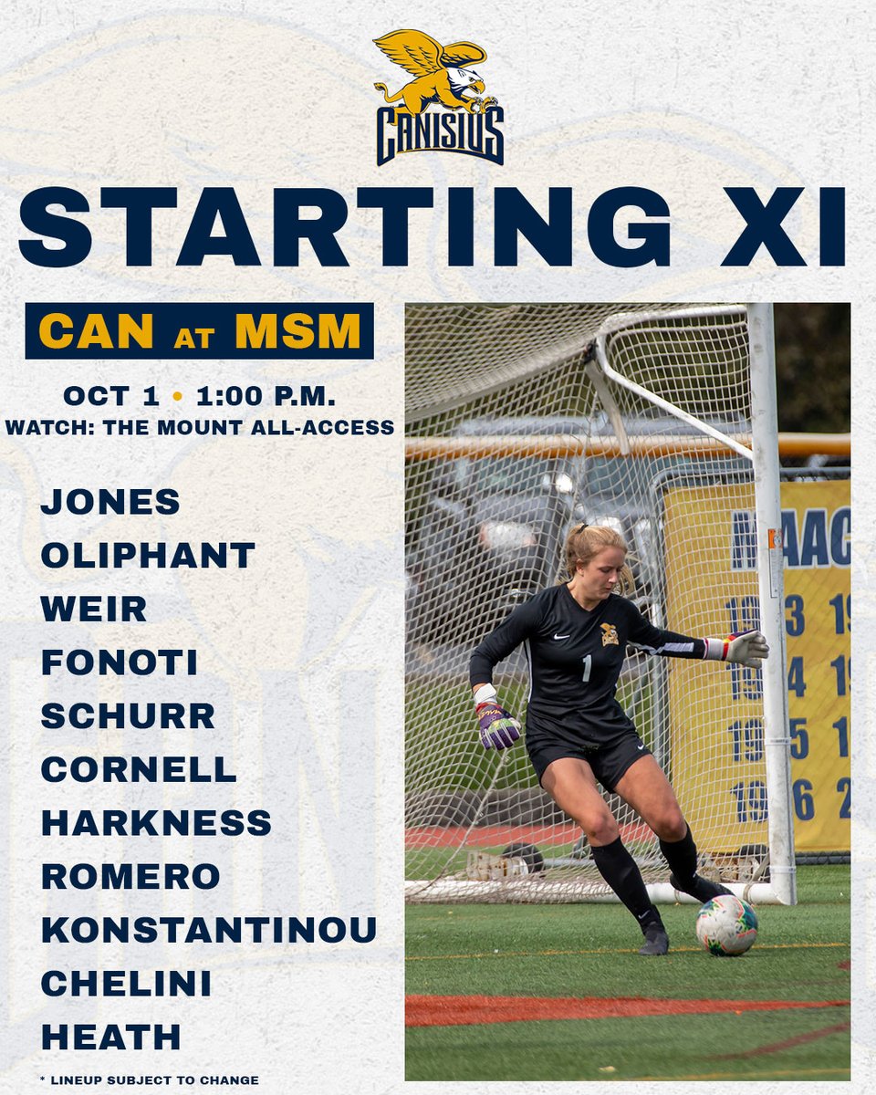 Today's #Griffs Starting XI at Mount St. Mary's: