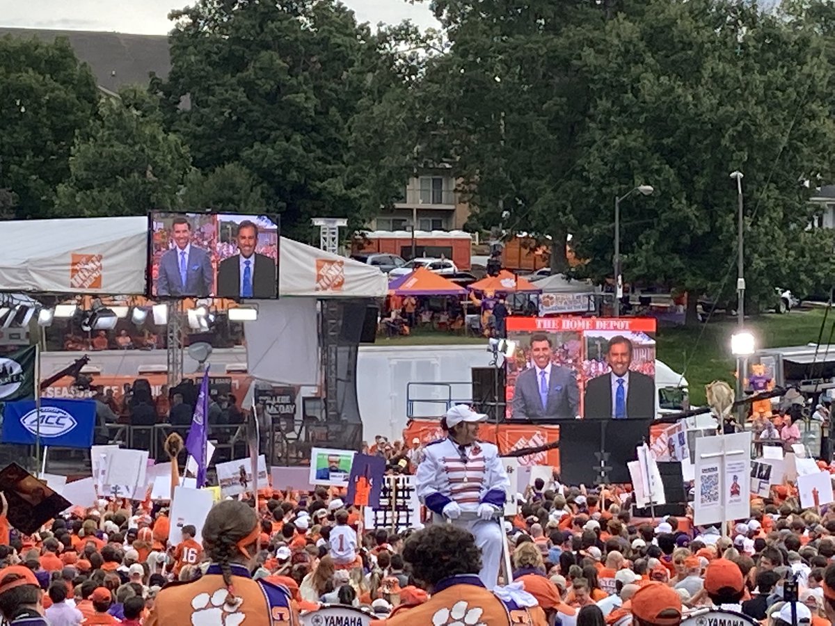 Enjoying the traditions and excitement of #GameDay at #Clemson -Coach is on TV now!