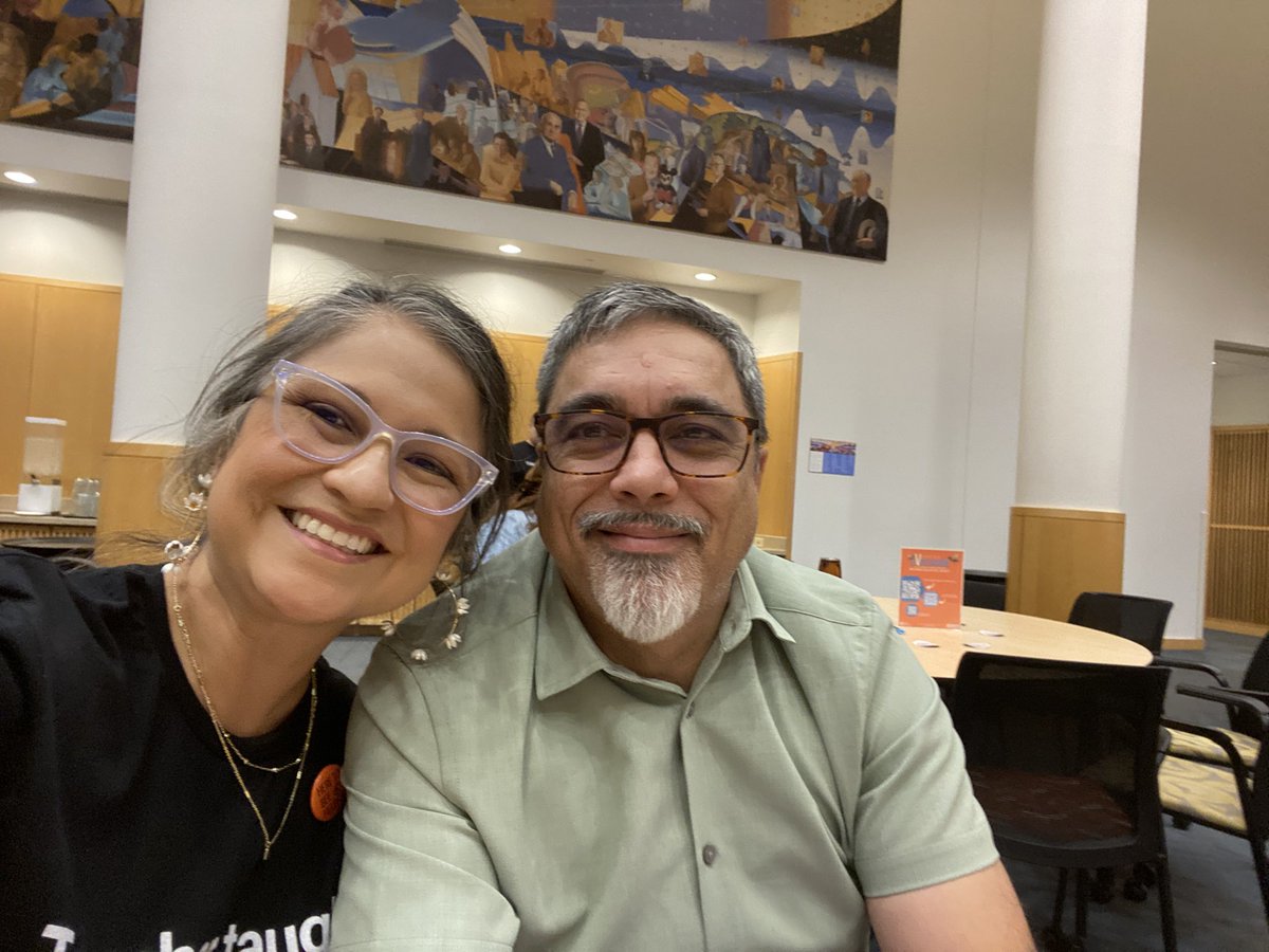 Coach_RCooper's tweet photo. Catching up with friends on this beautiful Saturday!  🧡💙@profecuni @PrincipalGPES   @LatinxEdCo https://t.co/D2ONDT5GbZ