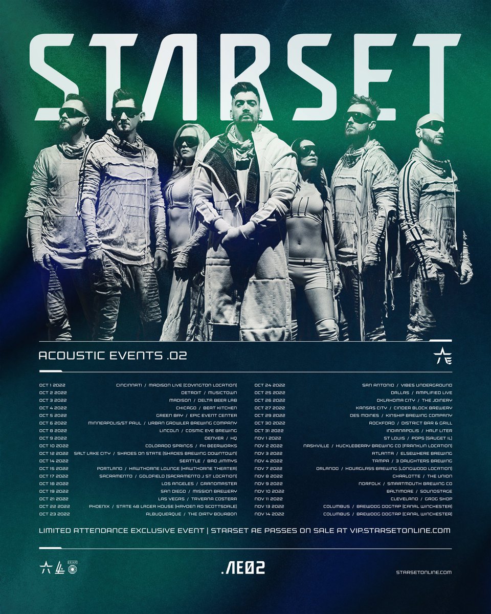 SS.D.24 AE02 COMMENCES TODAY | PASSES TO THESE EXCLUSIVE ACOUSTIC EVENTS ONLY AVAILABLE AT VIP.STARSETONLINE.COM