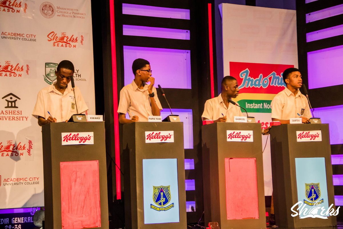 thesharksquiz's tweet photo. Persco leads in the first round.
At the end of Round 1
St. Peter's SHS 50
Opoku Ware School 40
Showing on TV3 and streaming on our Facebook and YouTube pages.
https://t.co/zrabjgefpb
#TheSharks
#SharksAt5 https://t.co/GzrdO7FvHE