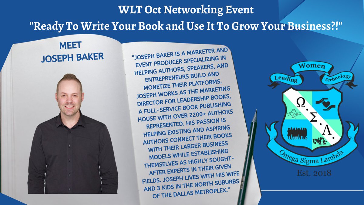 Ladies and Gentlemen! You are in for a treat at the WLT Monthly Networking Series!

🤔 Have you thought about writing a book?
✍🏼 Have you written a book and need to how to get it published and monetize it?

RSVP Today: eventbrite.com/e/408287146847
 #bookpublishing #monetize #grow